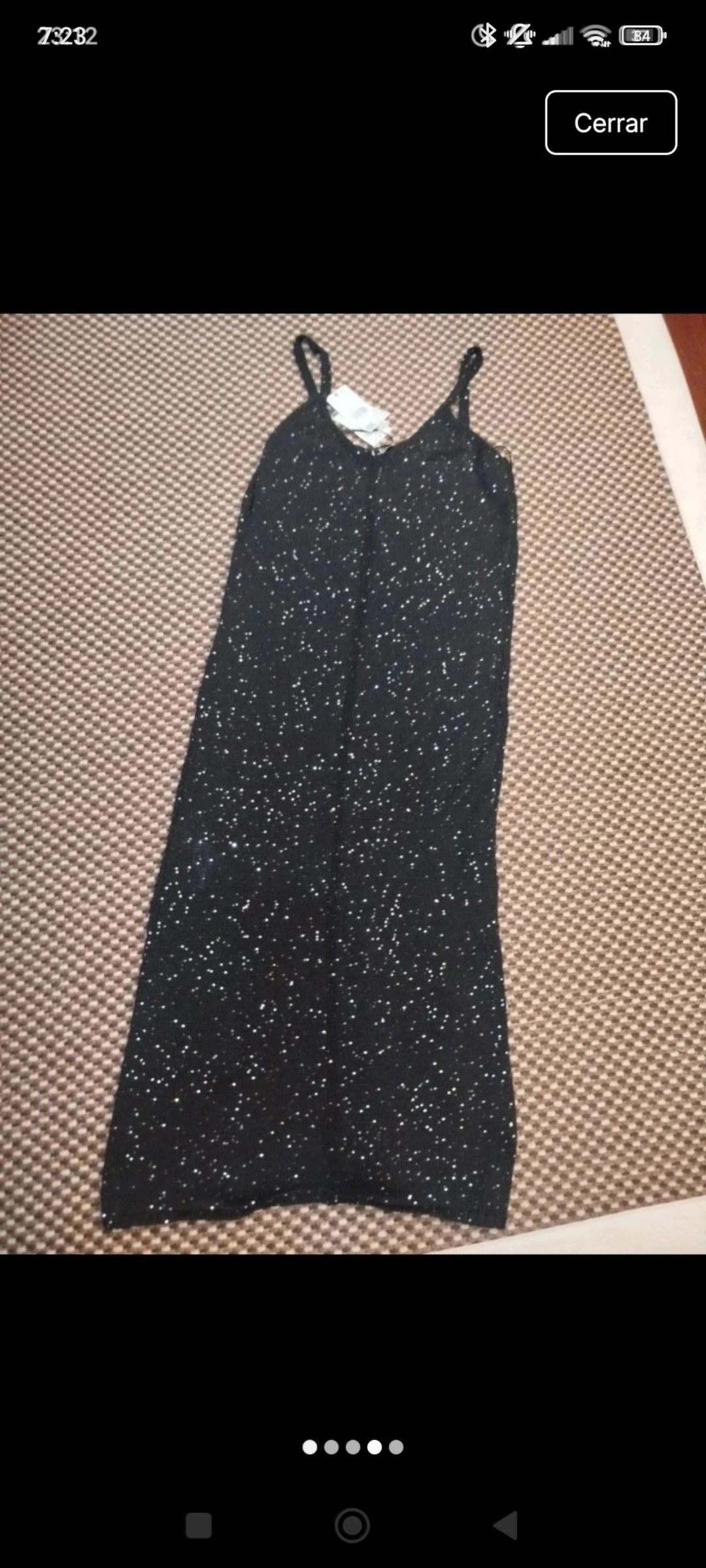 Vestido negro de punto con lentejuelas t.l. mango. Sin estrenar